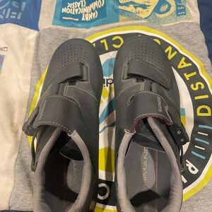 Shimano Gray and Black Cycling Shoes with SPD clips.